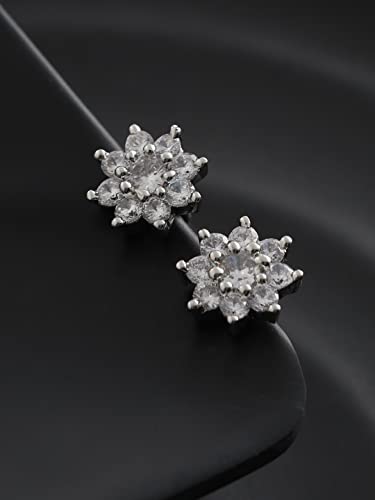 Women's Floral American Diamond Plated Earrings