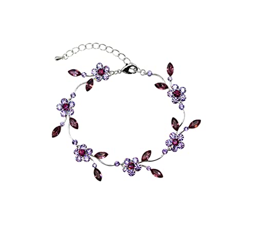 Image of Faship Gorgeous Rhinestone Crystal Floral Necklace Earrings Set