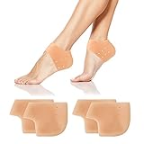 Fersen schützen: Unser weiches und atmungsaktives Gelkissen kann Ihre Fersen feucht halten und die Reibung zwischen Ihren Füßen und Schuhen reduzieren. Silikon-Fersen-Gel-Abdeckung kann Plantarfasziitis, Achillessehnenentzündung, Sehnen-, Fersensporn und Fersenschmerzen lindern
