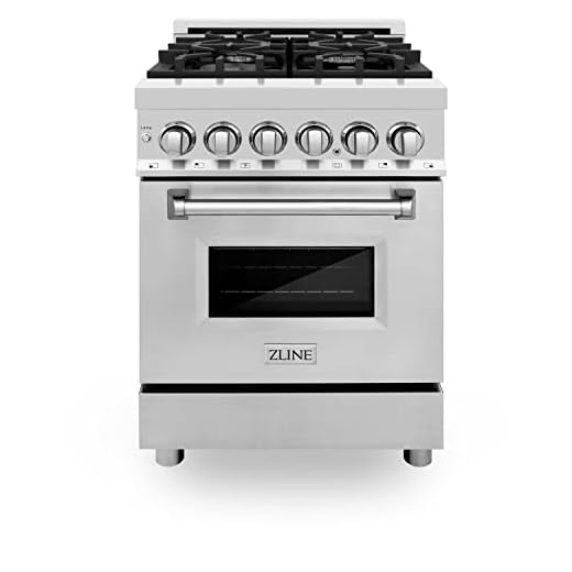 ZLINE 24" 2.8 cu. ft. Dual Fuel Range with Gas Stove and Electric Oven with Color Options (RA24) (Stainless Steel)