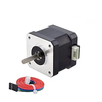 STEPPERONLINE Stepper Motor Pack of 5 Nema 17 Bipolar 42 Ncm 1.5 A 42 x 42 x 39 mm 4 Wires with 1 m Cable & Connector for 3D Printer/CNC Milling Machine, Black