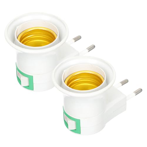 Adaptador de enchufe de pared E27 con interruptor para luz nocturna y bombillas LED