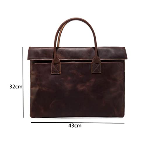 Handmade Men's Handbags Japanese And Korean Leather Handbags Business Cattle Leisure Briefcase2