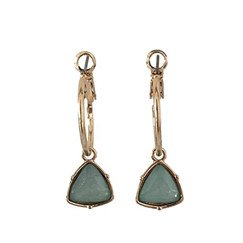 Boucles d'oreilles faites à la main légères anti-douleur avec pierre triangle