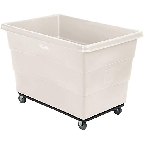 Global Industrial 20 Bushel Plastic Bulk Box Truck, Steel Chassis Base, White, 50-2/5