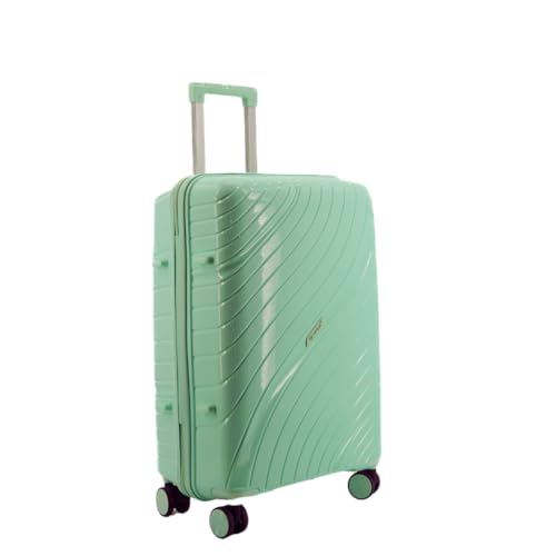 NPLE Maleta de Stiva M 65 x 45 x 30 cm, polipropileno, 4 ruedas dobles, cremallera antirrobo, bloqueo de 3 combinaciones, tejido interior 230D, ligera y resistente, Light-green, L, Maleta