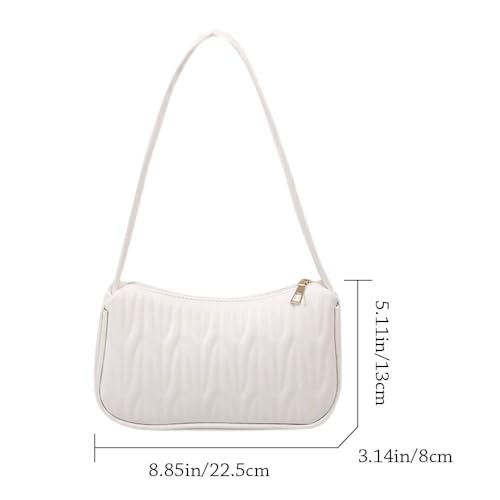 Shoulder Handbag Women PU Solid Color Underarm Coffee2