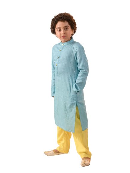 Pspeaches Boys Ethnic Motifs Printed Regular Pure Cotton Kurta With Pyjamas