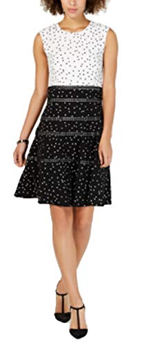 Taylor Polka-Dot Fit & Flare Dress (Black White, 14) at Amazon Women's  Clothing store