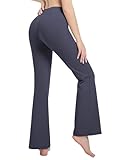 Picture of BUBBLELIME 37"/31"/33"/35"/37" Women's High Waist Bootlegs Yoga Pants Tummy Control Flared - Cotton Feel Bootleg_DARKNAVY M_37" Inseam