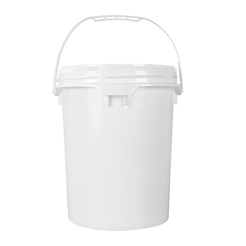 Image of Restaurantware-Met Lux 5 Gallon UN Rated Pail, 1 Screw Top Bucket - Lid Sold Separately, Airtight Seal, White Plastic Screw Top Pail, Multipurpose, Ideal for Storing Pet Food, Cereal, and Grain