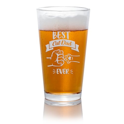 Best Cat Dad Ever Pint Beer Glass