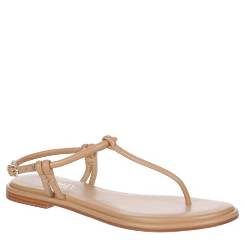 Michael By Michael Shannon Daviana - Women's Casual Thin Strap Flat Thong Sandals Latte Tan, Size 8.0 Medium Width
