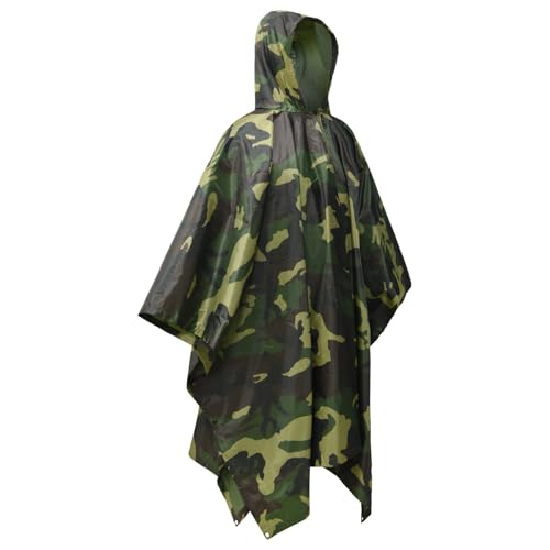 UncleS Chubasqueros multifuncionales Poncho Cubiertas de camuflaje Cubiertas de protección para impermeable con capucha impermeable impermeable para caza, camping, senderismo senderismo impermeable