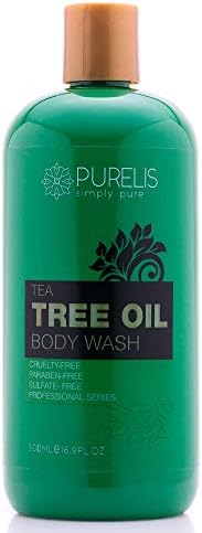 Purelis Tea Tree Body Wash, 16.9 oz, Best Tea Tree Wash - Tea Tree Essential Oil Soap, Foot Soak for Athlete's Foot, fungus etc. Tea Tree Oil Soap. Sulfate Free Tea Tree Body & Foot Wash!