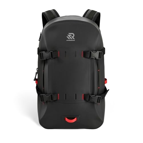 RIVONOVA Premium IPX7 Airtight Waterproof Backpack for Kayaking Black