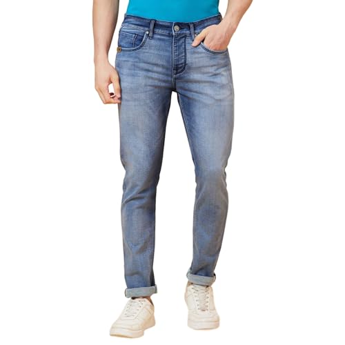 Image of Being Human Grey Slim Fit Men's Denims Clothing