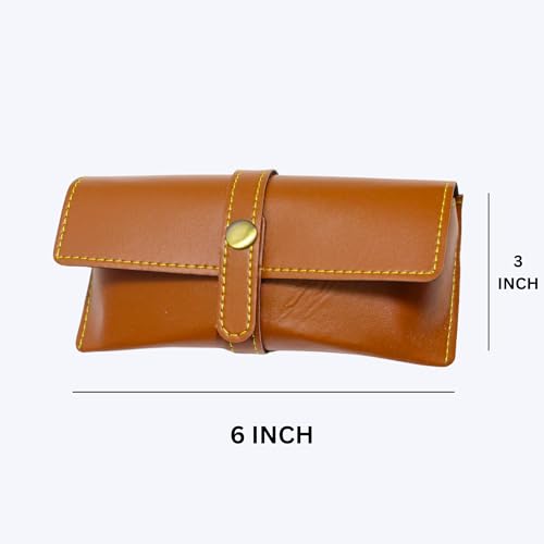Image of Personalized Leather Goggle Cover | Custom Name | Unisex Faux Leather Eyewear Case with Button Closure | Travel-Friendly & Durable Sunglasses Holder for Men & Women
