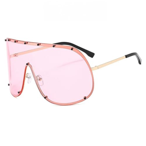 Fashion Oversized Luxury Sunglasses for Women Men One-piece Lens Frame Uv400