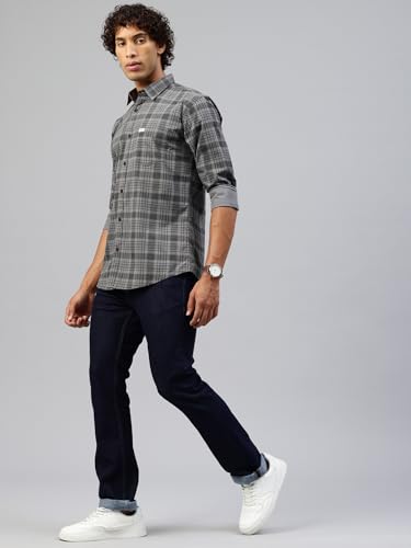Image of Majestic Man Men Comfort Slim Fit Pure Cotton Tartan Checked Casual Shirt