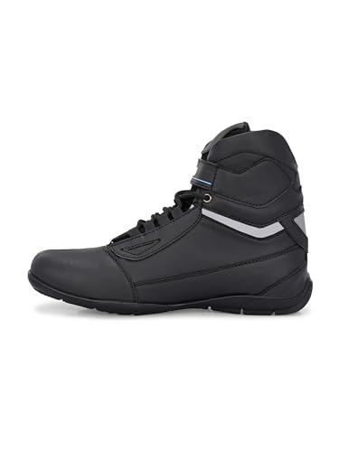 Image of Eego Italy Men's, Water Resistant Biker Boot /Motorcycle Riding Boot, Light Weight & Anti Slip Sole, Padded in Socks, 3M Reflectors, walkable with shin and Ankle Protection
