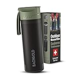 BACHGOLD Botella filtro purificador para exterior capacidad de filtrado 1500 L I Elimina el 99,99 % de las bacterias y filtra microplásticos,partículas y cloro I Para situaciones críticas, Verde 800ml