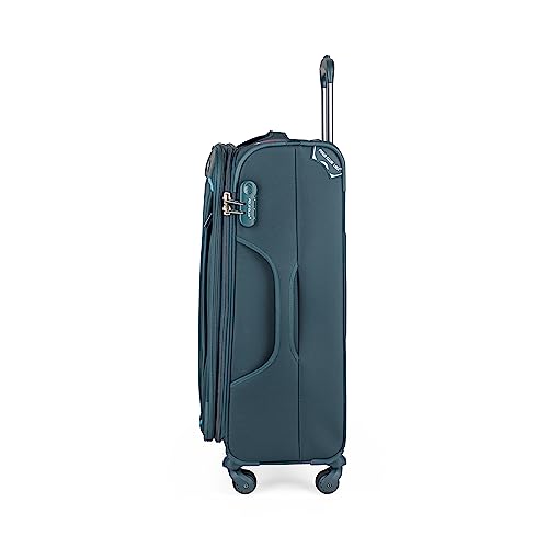 Image of POLO CLUB - USA NewEngland Nylon Soft Sided 4 Wheeler Spinner Luggage Set /Cabin and Check-in Suitcase /Trolley Bag for Travel Set of 3 (Large- 75 Cm, Medium- 65 Cm, Small- 55 Cm) - Green