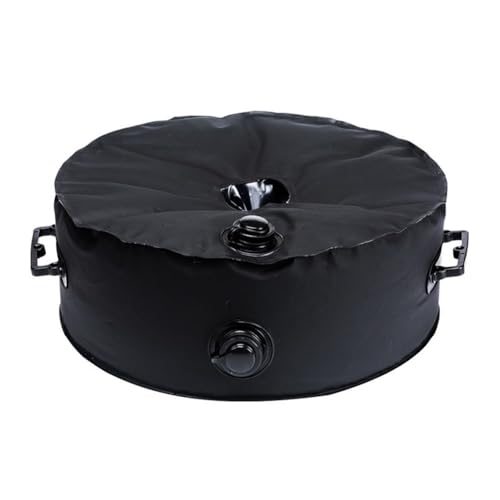 Marchfunny Wassergefüllter Schirmständer, rund, wetterbeständig, Terrassenständer mit Griff, für Garten, Sonnenschirm, Outdoor, Strand, Pool, schwarze PVC-Basis (40 l)