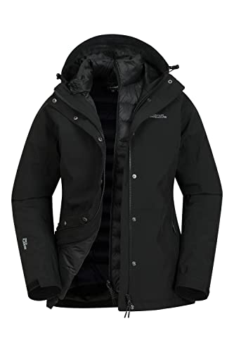 Mountain Warehouse Alaskan Womens 3 in 1 Short Jacket, Jet Black, Size 18