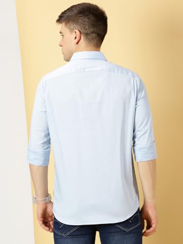 Image of Thomas Scott Men's | Solid | Full Sleeve | Slim Fit | Cotton Blend | Spread Collar | Casual Shirt