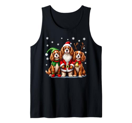 Cavalier King Charles Spaniel Cani Natale Babbo Natale Renna Canotta