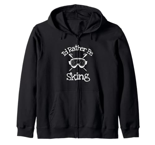 I'd Rather Be Sking Ski alpin Nordic Loves Skier Sweat à Capuche
