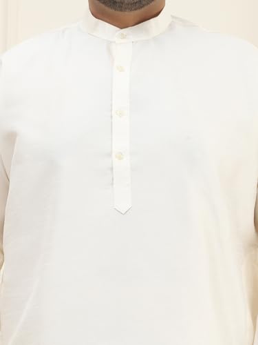 Image of SOJANYA Plus (Since 1958) Men's Silk Blend Booti Only Long Kurta