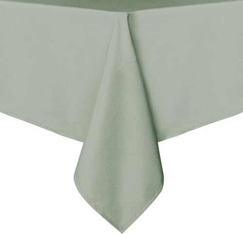Image of sancua Rectangle Tablecloth - 60 x 102 Inch - Stain and Wrinkle Resistant Washable Polyester Table Cloth, Decorative Fabric Table Cover for Dining Tables, Buffet Parties and Camping, Sage Green
