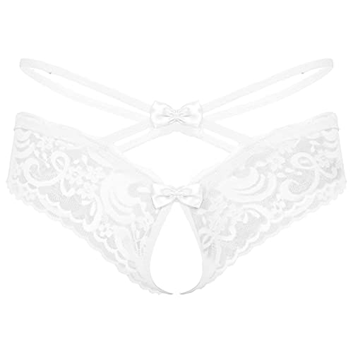 Sxiwei Men's Adult Lace See-Through Hollow Out Sissy Panties Lingerie Strappy Bikini Briefs Underwear