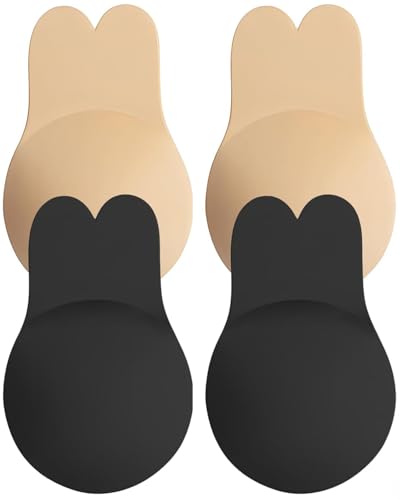 Klebe BH Push up Sticky Bra Rückenfrei Trägerloser BH Ohne Träger Klebe-BHS Nippelpads Unsichtbar Klebebh Strapless Invisible Wiederverwendbare Bra Große Brust Nipple Cover für Rückenfrei Kleidung(M)
