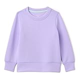Amazon Essentials Girls' Active Sweat Relaxed-Fit Crewneck Pullover Sweatshirt, Lavender, Medium