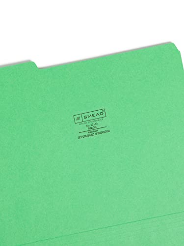 Smead Colored File Folder, 1/3-Cut Tab, Letter Size, Green, 100 Per Box (12143) #TOP2