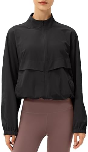 Locachy Women's Lightweight Zip Up Athletic Jacket Stand Collar W...