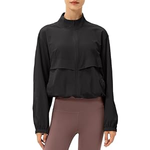 Gacaky Women’s Lightweight Athletic Jacket Sun Protection Full Zip Long Sleeve Shirts Workout Track Jackets with Pocket