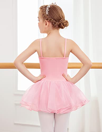 Zaclotre Little Girls Sequin Leotard Sparkly Strap Ballet Leotards Tutu Dress Ballerina Outfit Dance Costume For Kids Pastel Pink Size 4-5 Toddler #TOP4