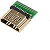 Conector HDMI Tipo A Hembra para Placa PCB 19 Pines Soldables Paquete de 10 | Conector HDMI Tipo A hembra con placa PCB de 19 pines terminales soldables, contactos dorados para reparación DIY y proyectos personalizados. 4
