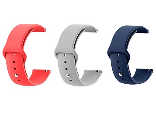 Image of Soft Silicone 20mm Strap Compatible with Amazfit Bip /Lite /GTS /Samsung Gear Sport /Galaxy Watch 42mm / Active /2 40-44mm /Realme Classic /Fashion Smartwatch Strap