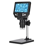 FENOKD Microscope Kit 1200X 7 '' LCD Screen Video Electronic Microscope 720P 8 LED Lights Continuous Amplification Microscope Slides,1000x Plasticbracket