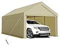 Carport 10x20ft Heavy Duty Canopy Storage Shed,Portable Garage Party Tent,Portable Garage with Removable Sidewalls & Doors All-Season Tarp for Car,Truck,Party SNC24# (W/BG)