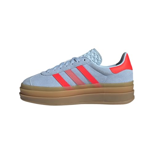 adidas Unisex-Child Clesky/Solred/Goldmt Gazelle Bold J Clear skySolar red/Gold met. 4.5 US
