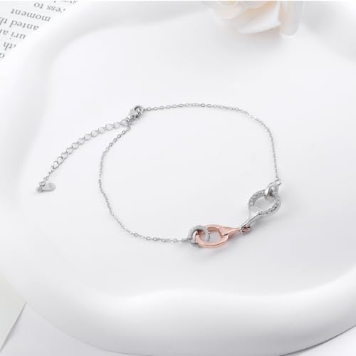 Horse Snaffle Bit Bracelet - 925 Sterling Silver Snaffle Bracelet CZ Horse Bit Bracelets Rose Gold-plated Hypoallergenic Jewelry3