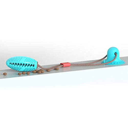 Gizayen Pet Dog Molar Chew Self-Playing TPR Ball with Suction Cup Teeth Cleaning Pet Supplies, Multifunction Pet Molar Bite Toy Dog Ropes Toy, Self-Playing Rubber Ball Toy Chew Toy Cleaning Teeth