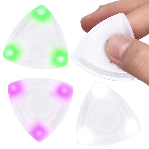 SUPVOX 3Pcs Glowing Guitar Pick: Lightweight Colourful Illuminated Picks for Acoustic & Electric Guitar - Suitable for Night Playing