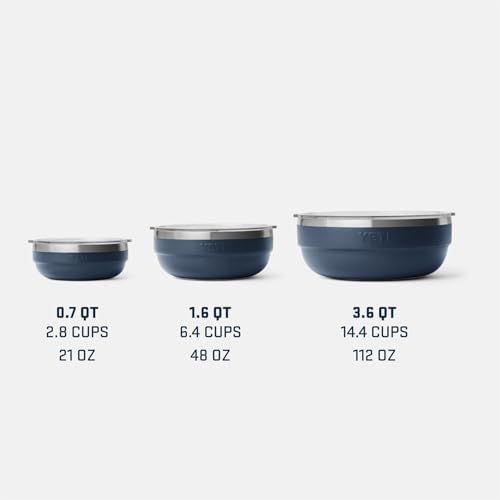 Image of YETI Rambler Low Bowls, Vacuum Insulated, Stackable and Nestable Stainless Steel Bowl with Lid, 3.6 Quart, Cherry Blossom